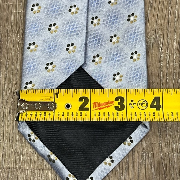 Ermenegildo Zegna Tie Pastel Blue Geometric Sunburst 1000% Silk Made in Italy - Picture 11 of 11